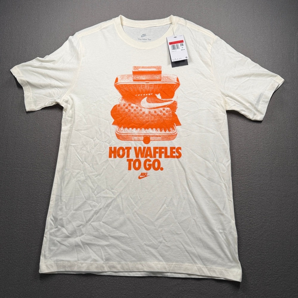 Nike T-Shirt Mens L-Tall Sail Hot Waffles To Go Graphic Tee HV9803-110